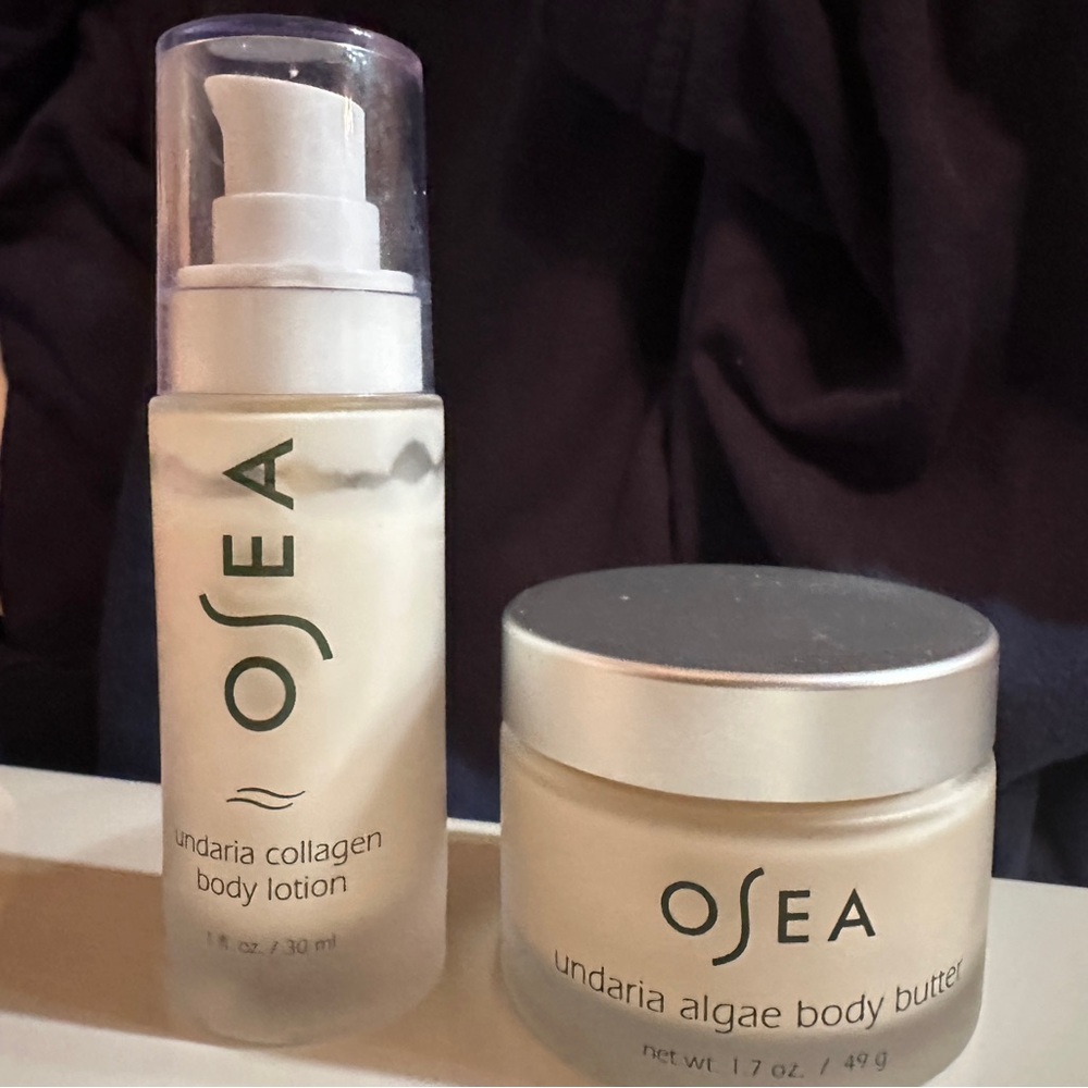 OSEA Undaria Body Care Set. Body butter and collagen body lotion. Orange scent